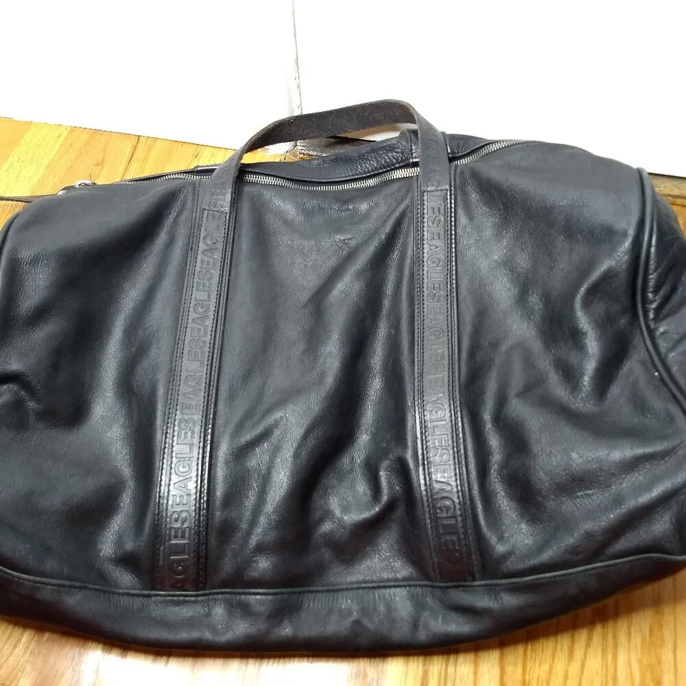 Rare Eagles Saquon Barkley Leather Bag Revisit Mitchell & Ness Travel Duffel